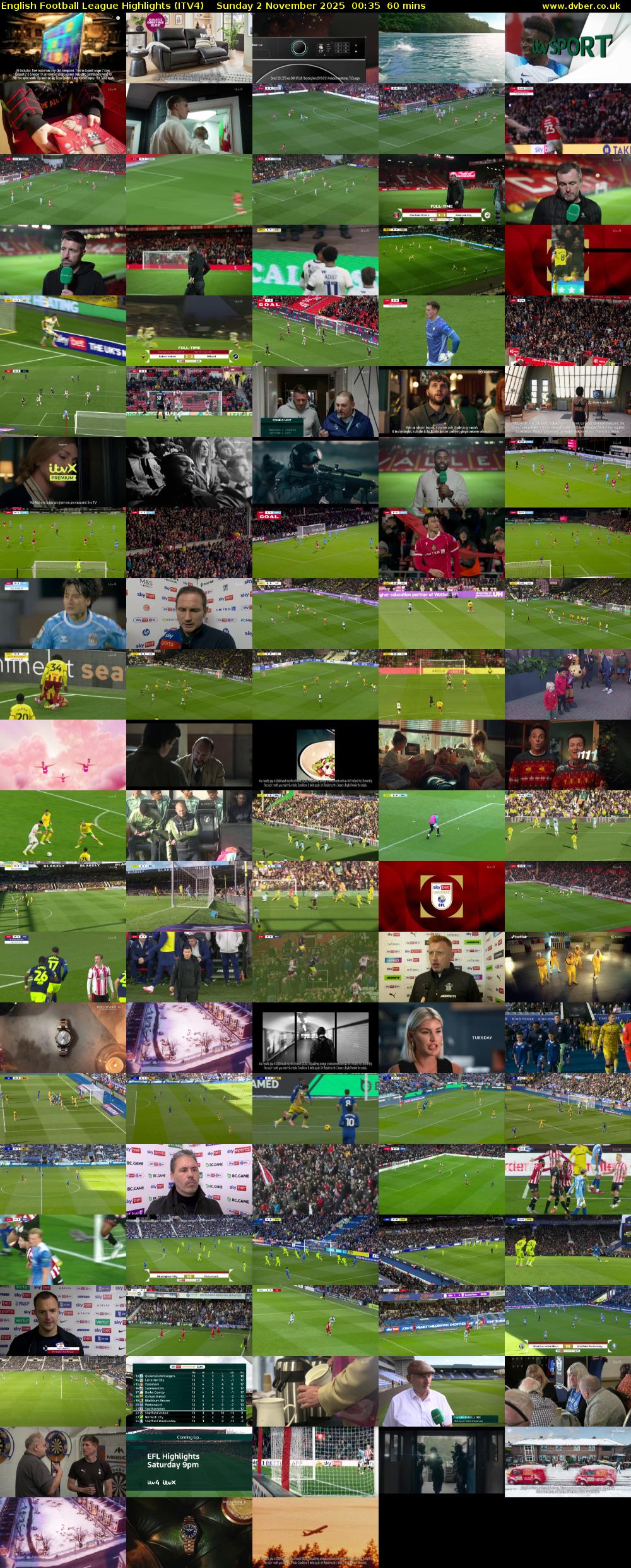 English Football League Highlights (ITV4) Sunday 2 November 2025 00:35 - 01:35