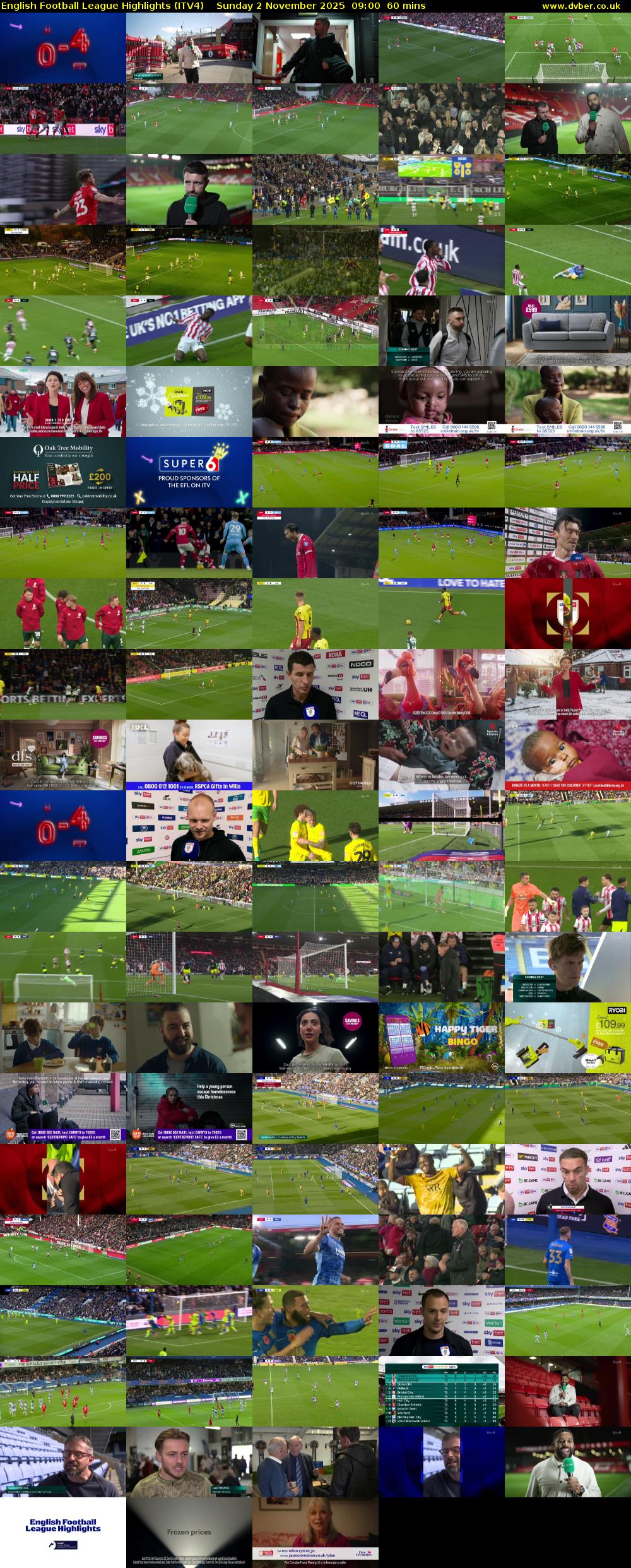English Football League Highlights (ITV4) Sunday 2 November 2025 09:00 - 10:00