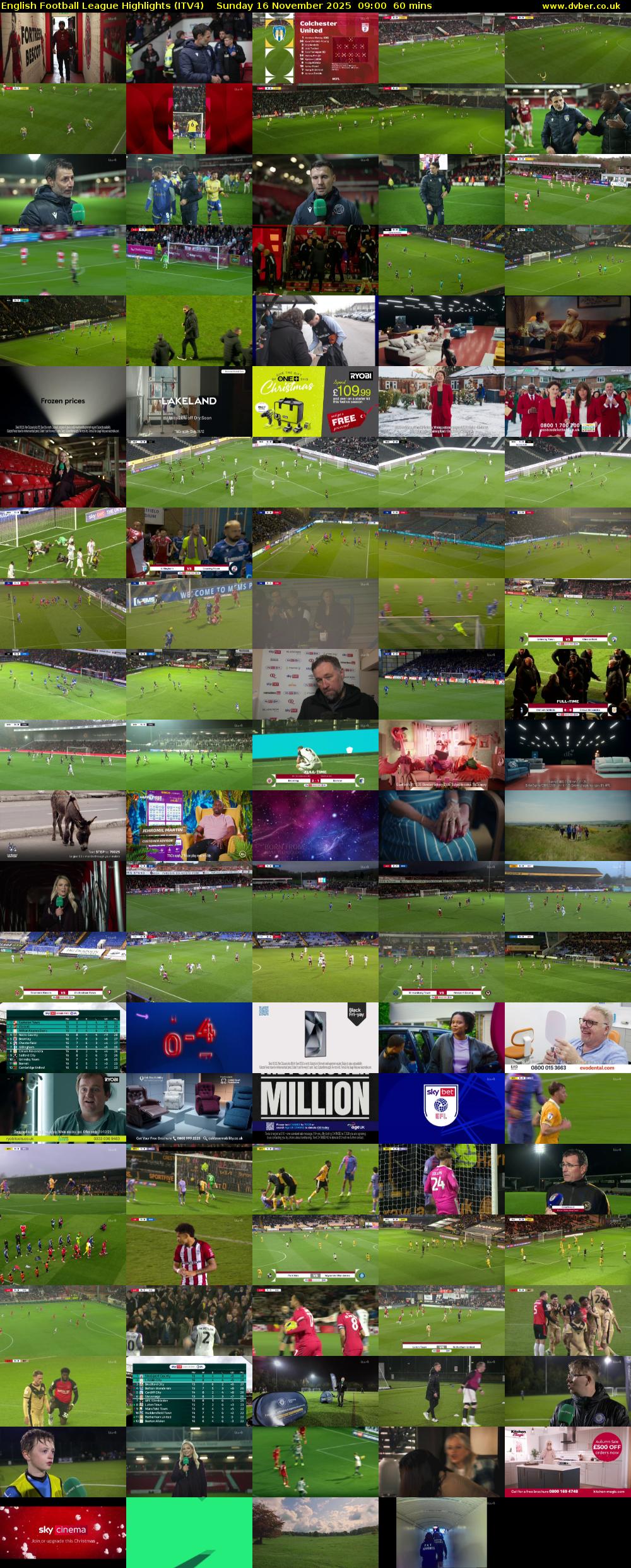 English Football League Highlights (ITV4) Sunday 16 November 2025 09:00 - 10:00