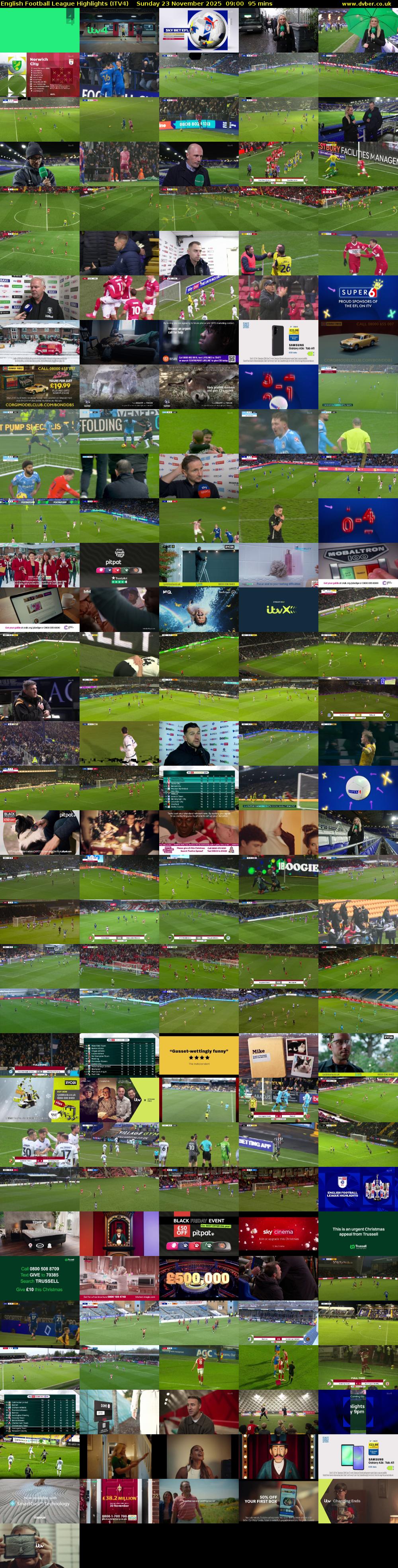 English Football League Highlights (ITV4) Sunday 23 November 2025 09:00 - 10:35