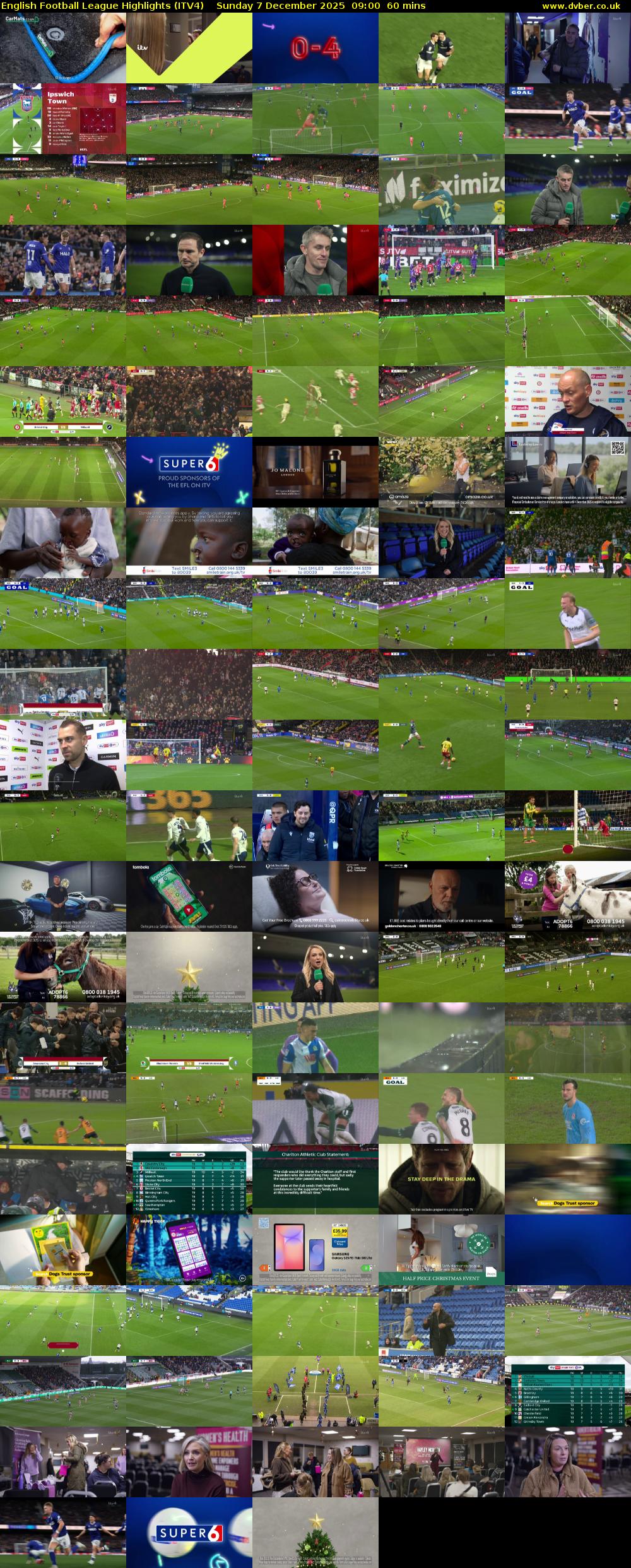 English Football League Highlights (ITV4) Sunday 7 December 2025 09:00 - 10:00