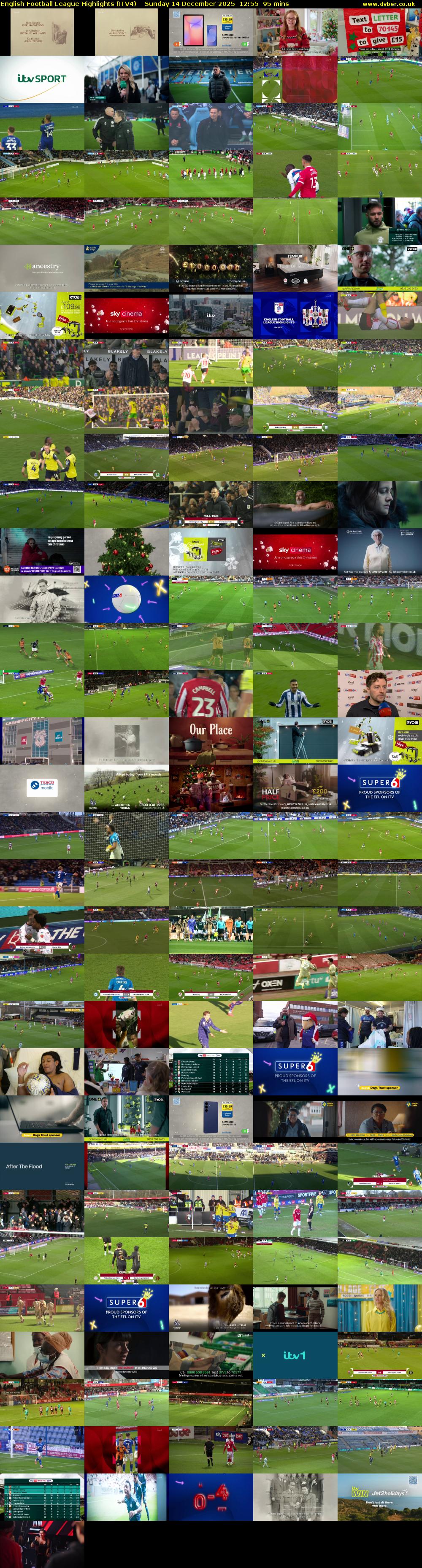 English Football League Highlights (ITV4) Sunday 14 December 2025 12:55 - 14:30