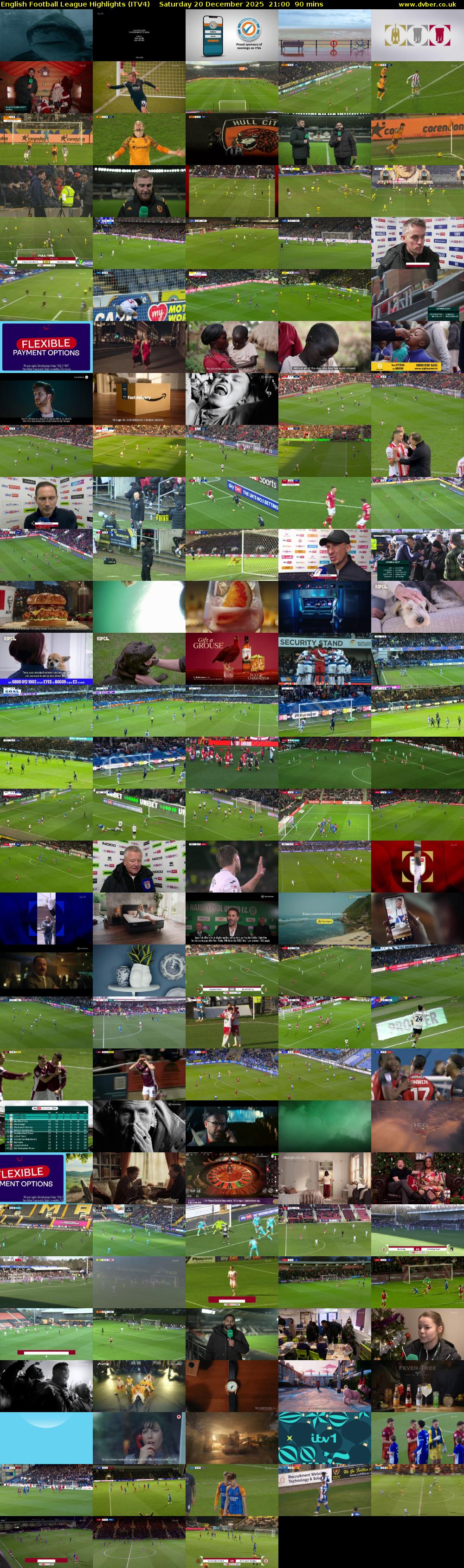 English Football League Highlights (ITV4) Saturday 20 December 2025 21:00 - 22:30