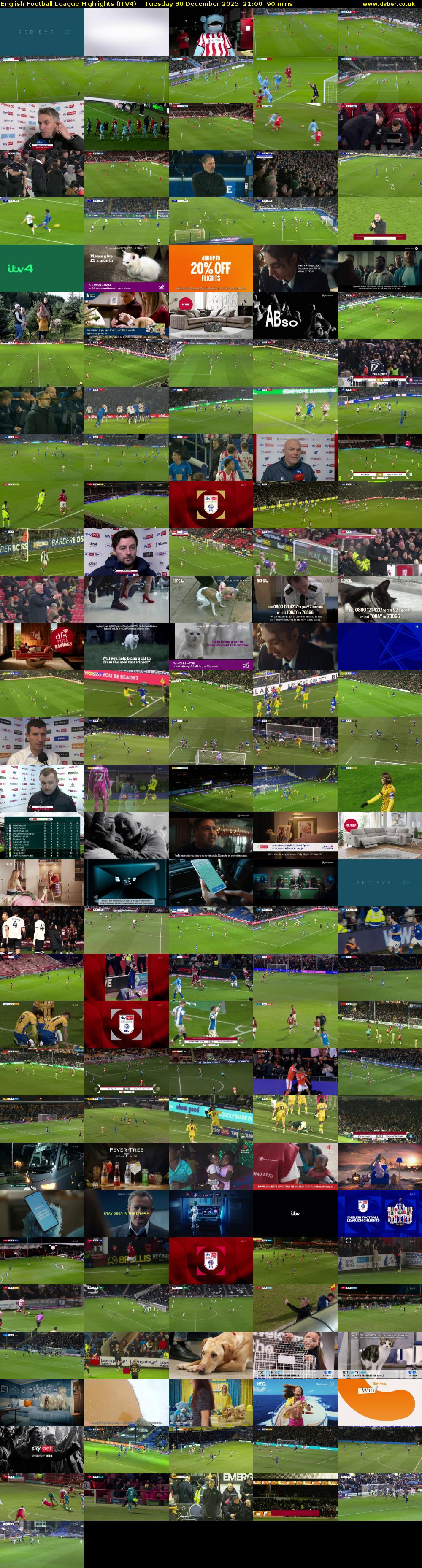 English Football League Highlights (ITV4) Tuesday 30 December 2025 21:00 - 22:30