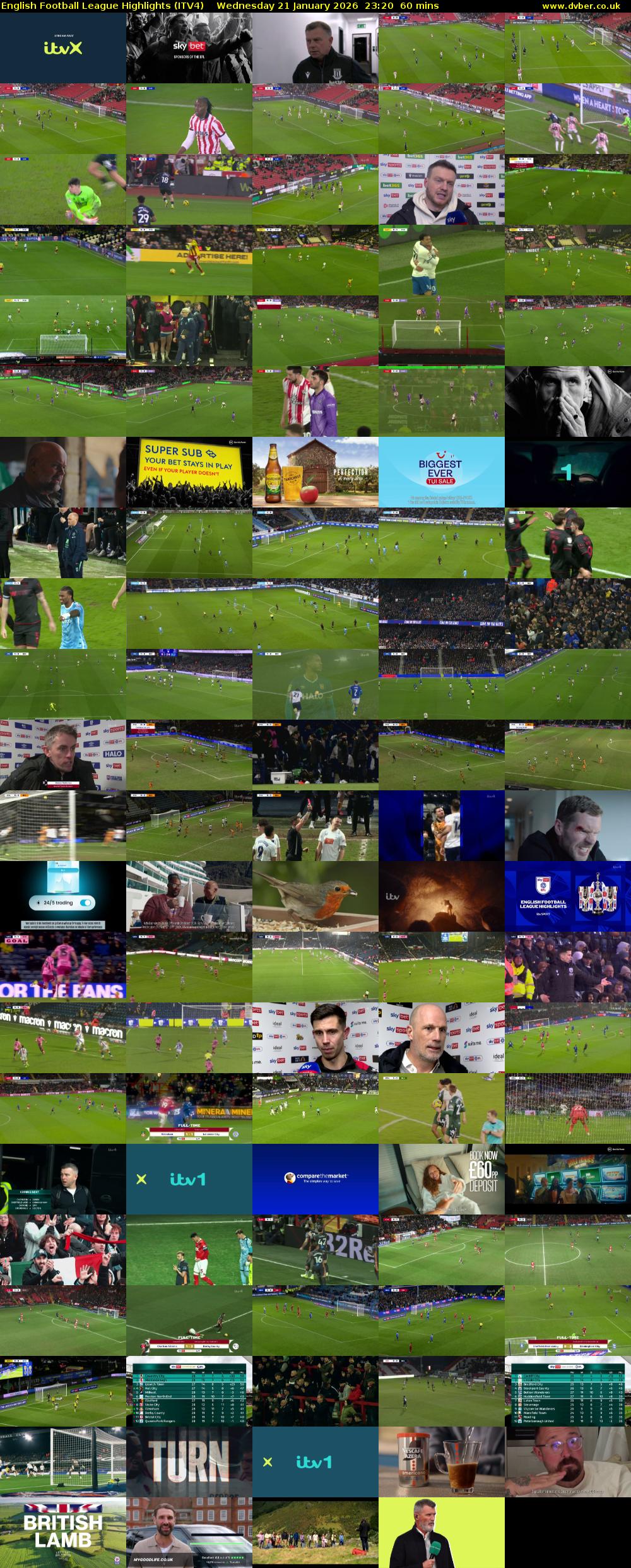 English Football League Highlights (ITV4) Wednesday 21 January 2026 23:20 - 00:20