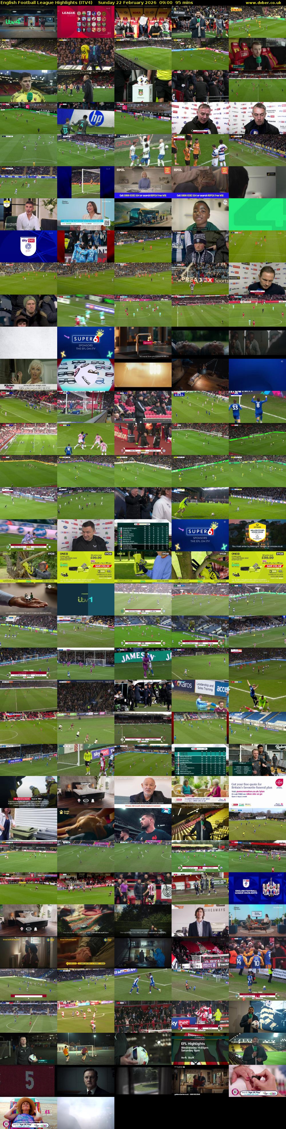 English Football League Highlights (ITV4) Sunday 22 February 2026 09:00 - 10:35