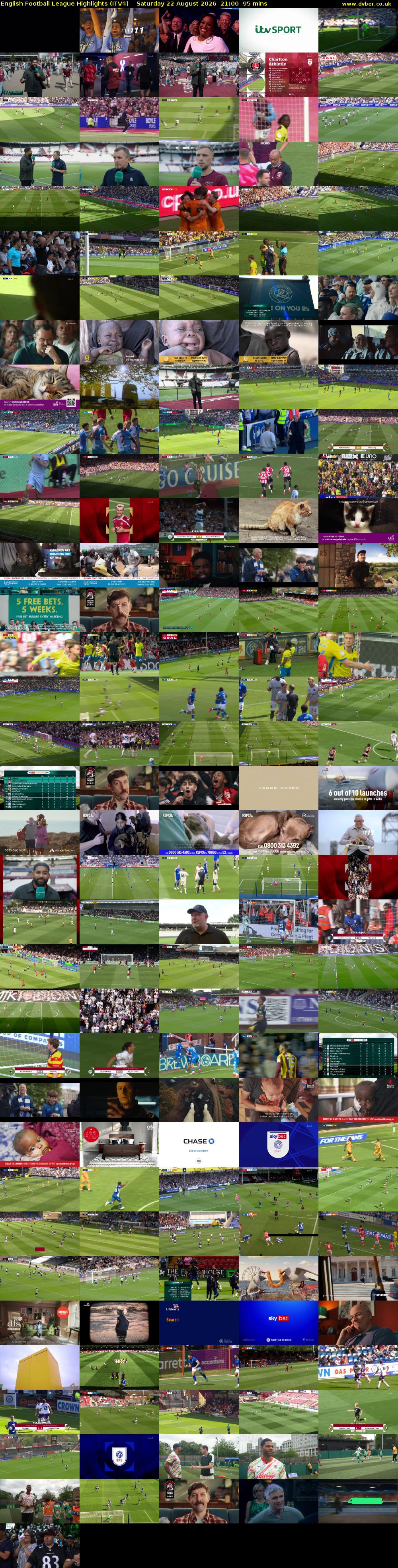 English Football League Highlights (ITV4) Saturday 22 August 2026 21:00 - 22:35