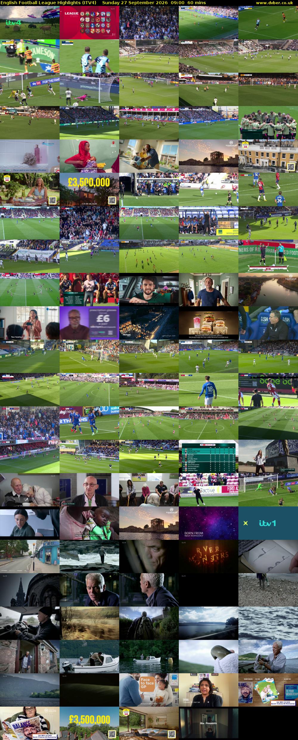 English Football League Highlights (ITV4) Sunday 27 September 2026 09:00 - 10:00