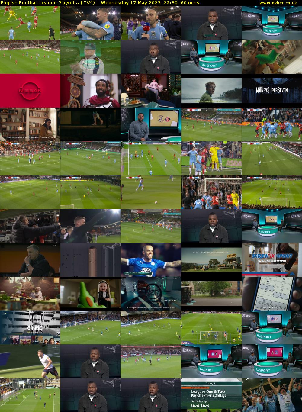 English Football League Playoff... (ITV4) Wednesday 17 May 2023 22:30 - 23:30