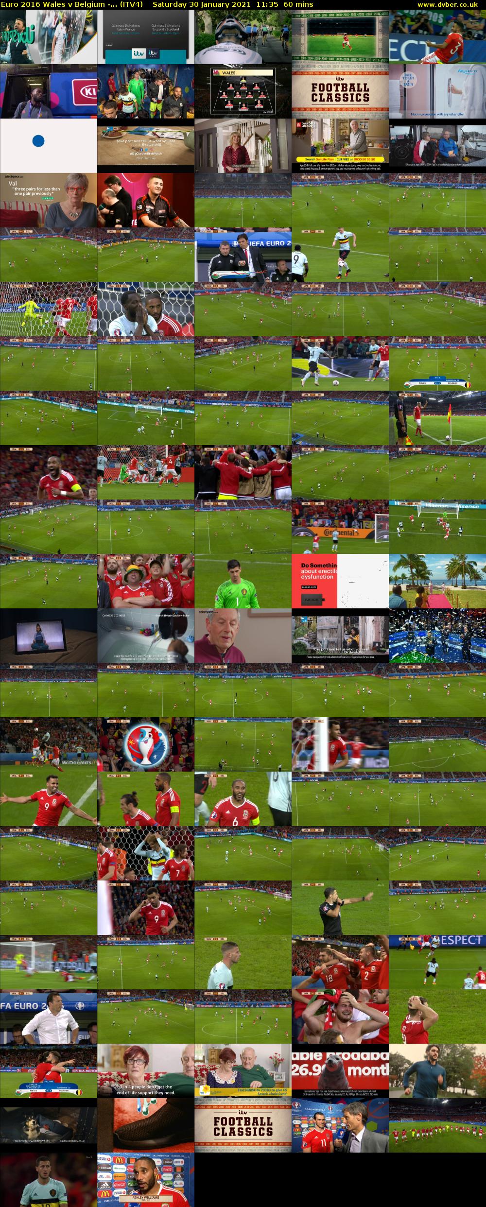 Euro 2016 Wales v Belgium -... (ITV4) Saturday 30 January 2021 11:35 - 12:35