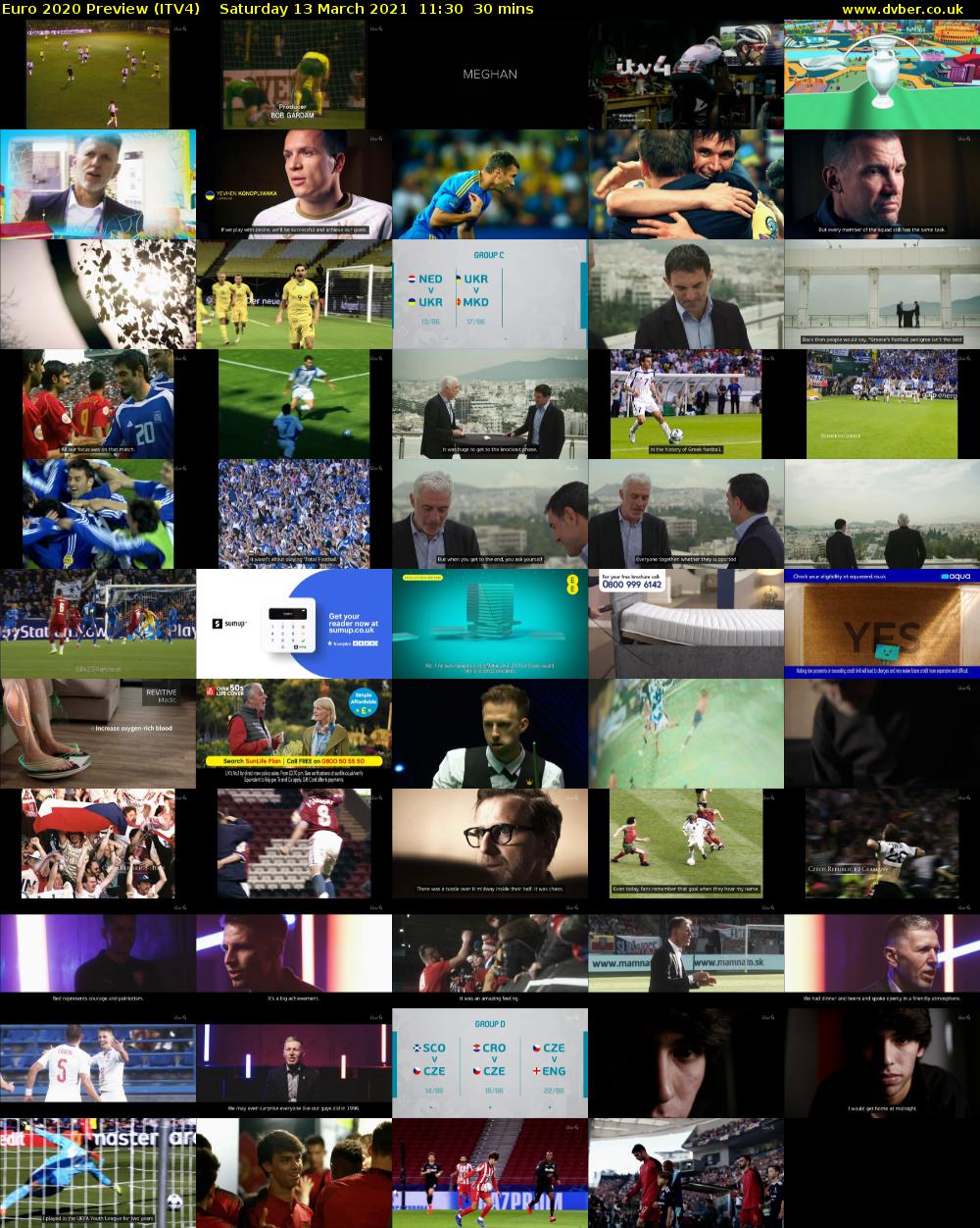 Euro 2020 Preview (ITV4) Saturday 13 March 2021 11:30 - 12:00