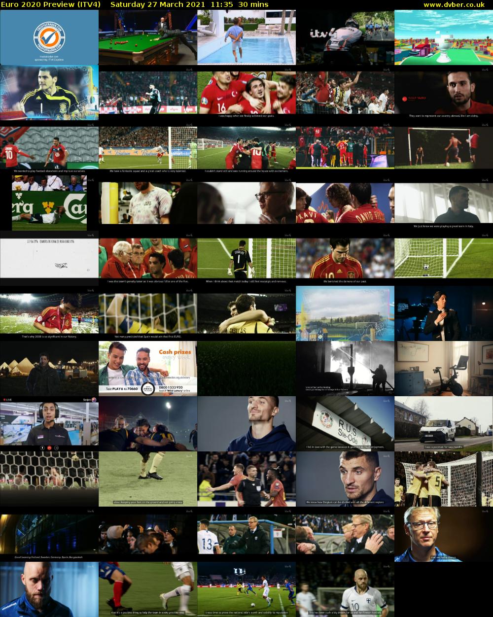 Euro 2020 Preview (ITV4) Saturday 27 March 2021 11:35 - 12:05