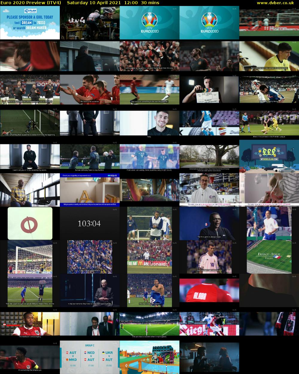 Euro 2020 Preview (ITV4) Saturday 10 April 2021 12:00 - 12:30