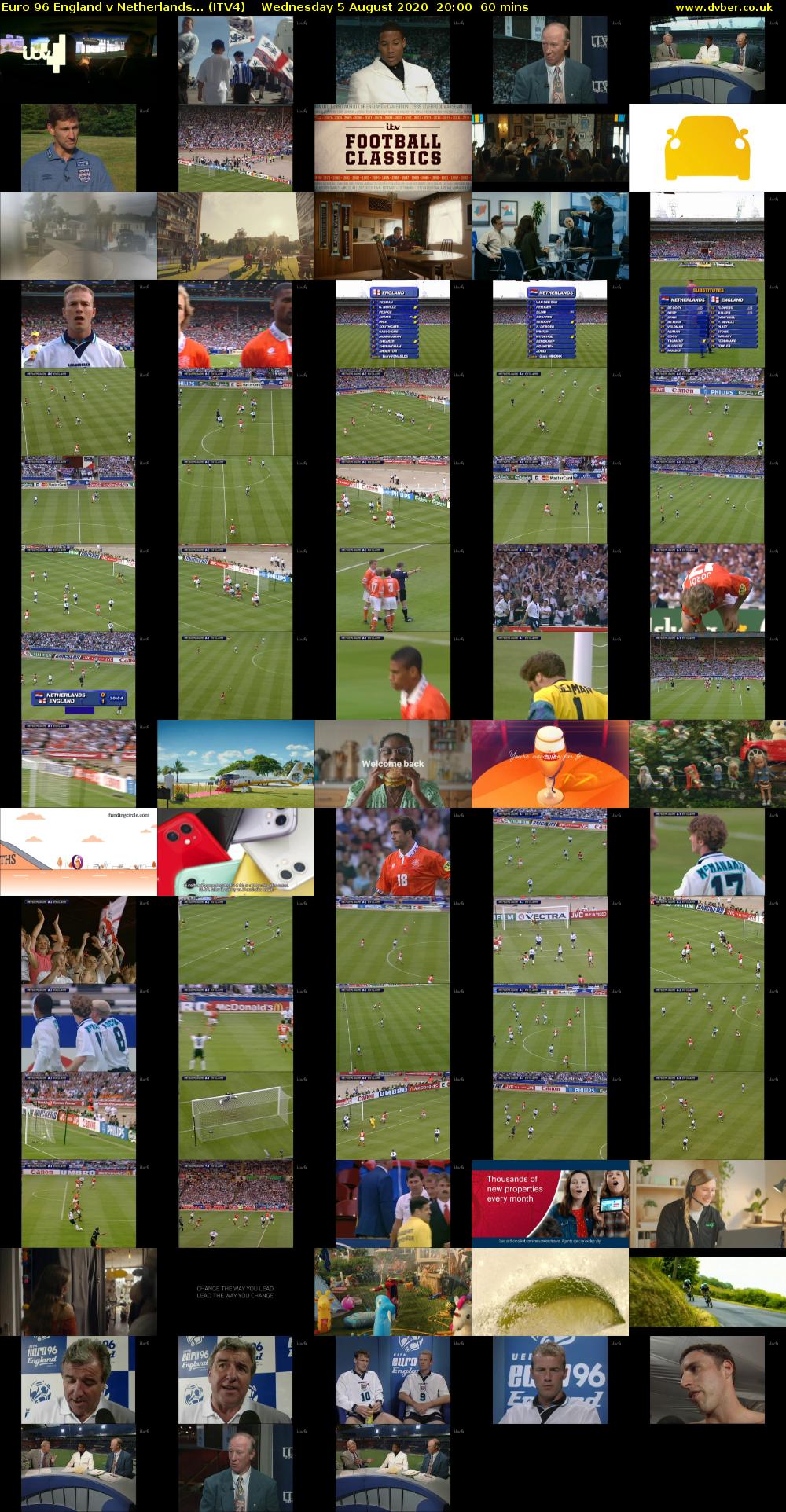 Euro 96 England v Netherlands... (ITV4) Wednesday 5 August 2020 20:00 - 21:00