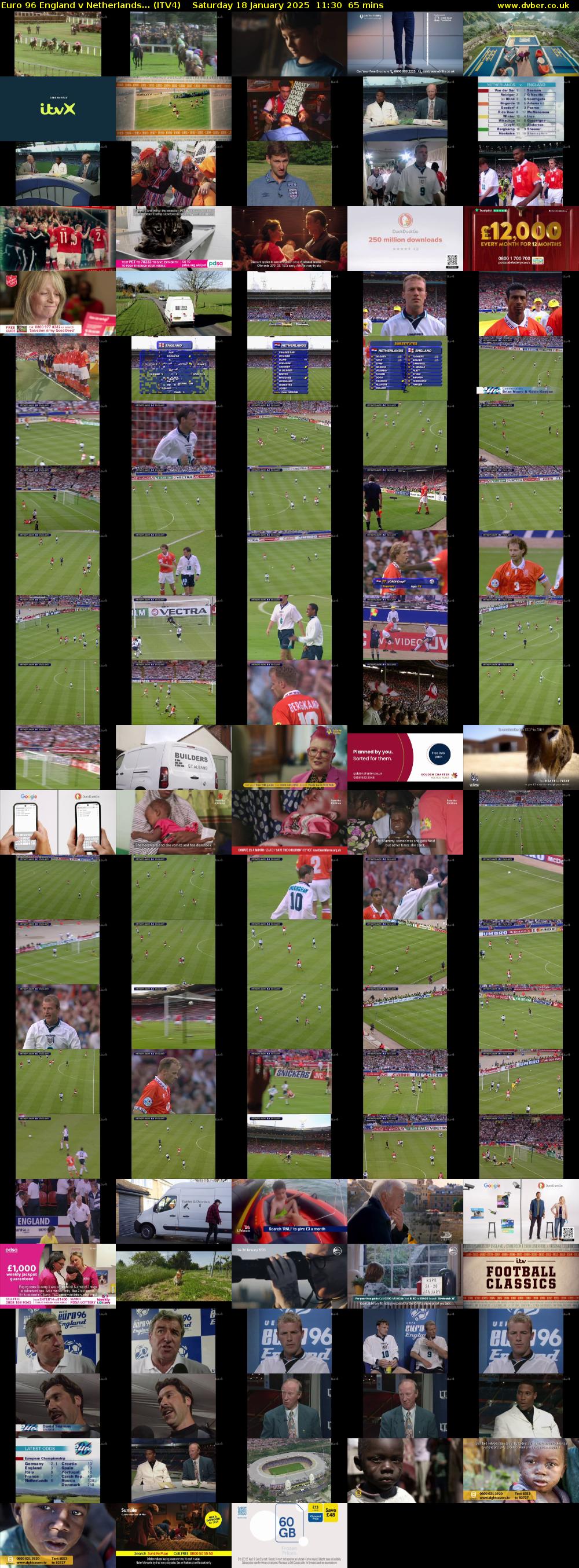Euro 96 England v Netherlands... (ITV4) Saturday 18 January 2025 11:30 - 12:35