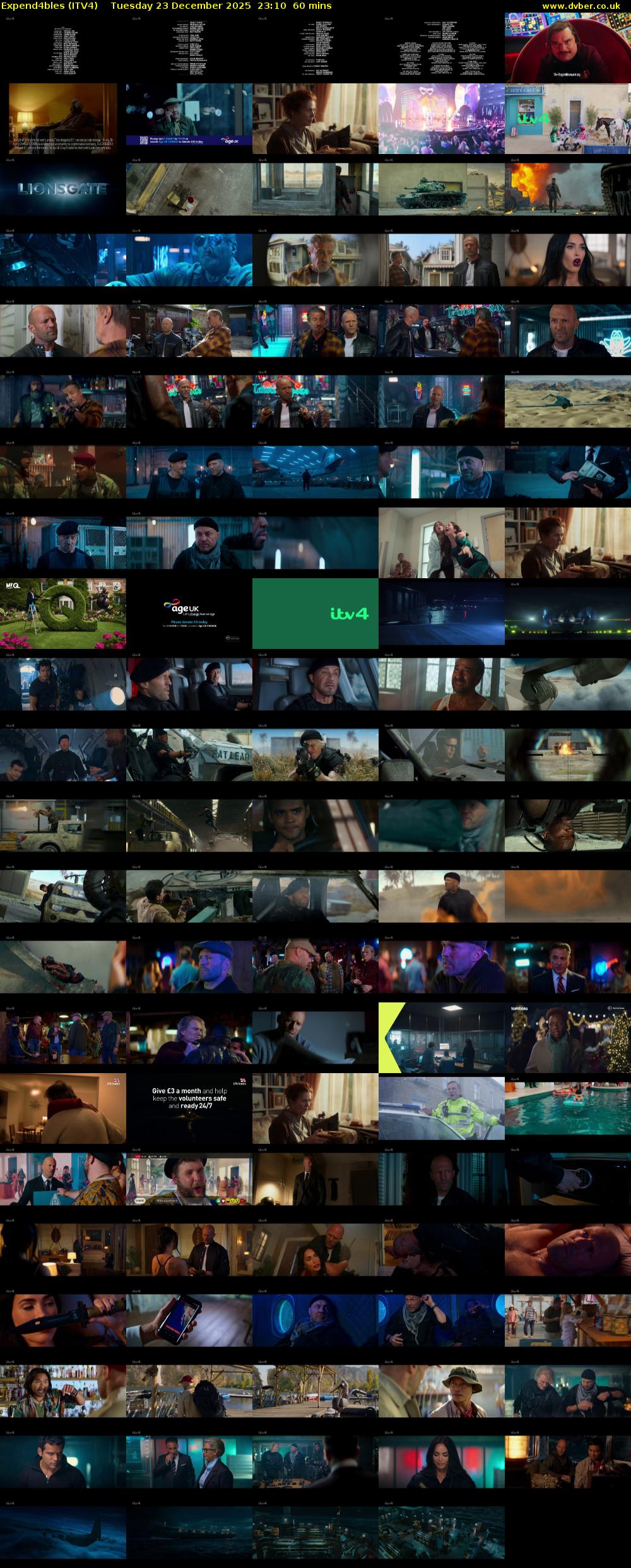 Expend4bles (ITV4) Tuesday 23 December 2025 23:10 - 00:10