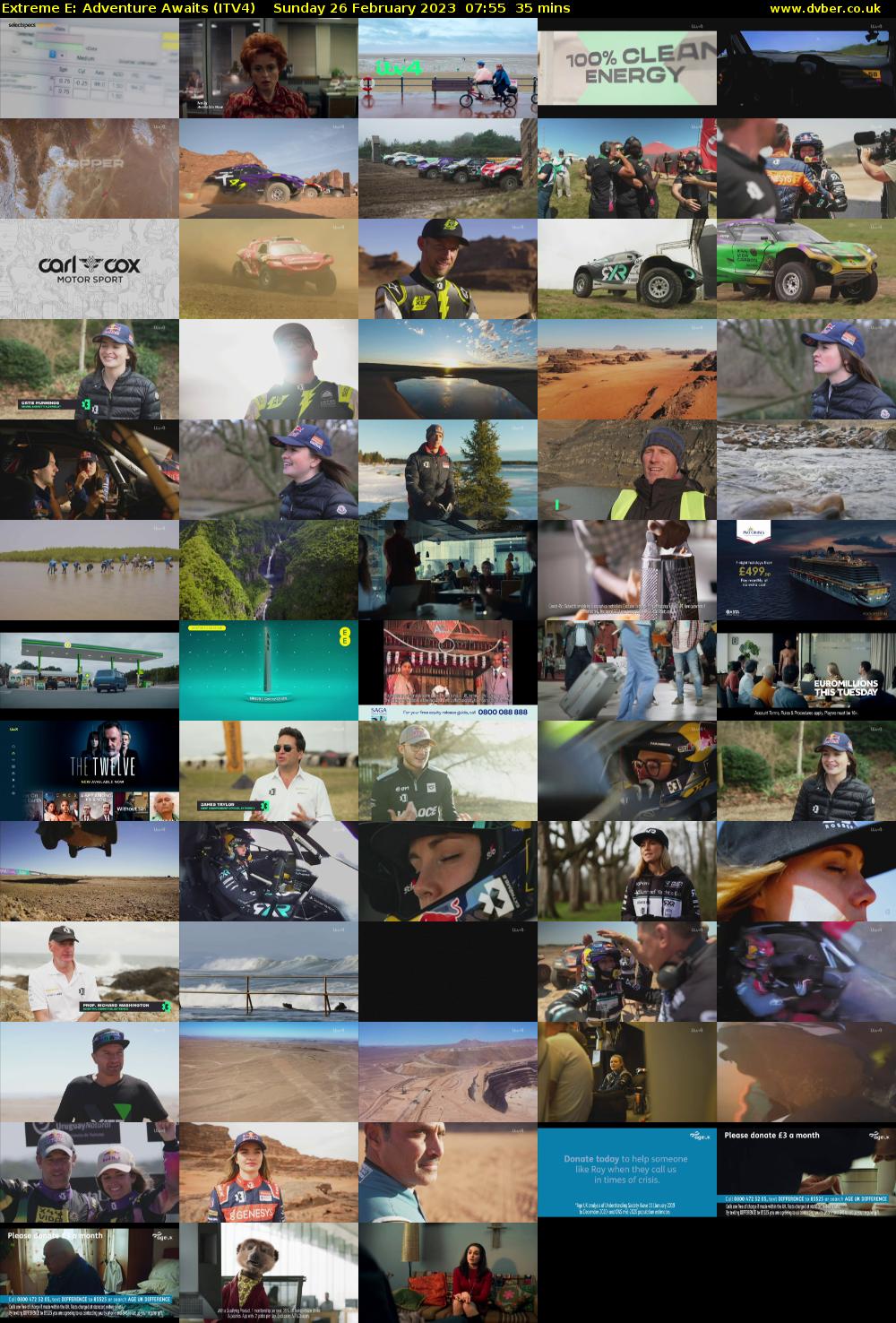 Extreme E: Adventure Awaits (ITV4) Sunday 26 February 2023 07:55 - 08:30