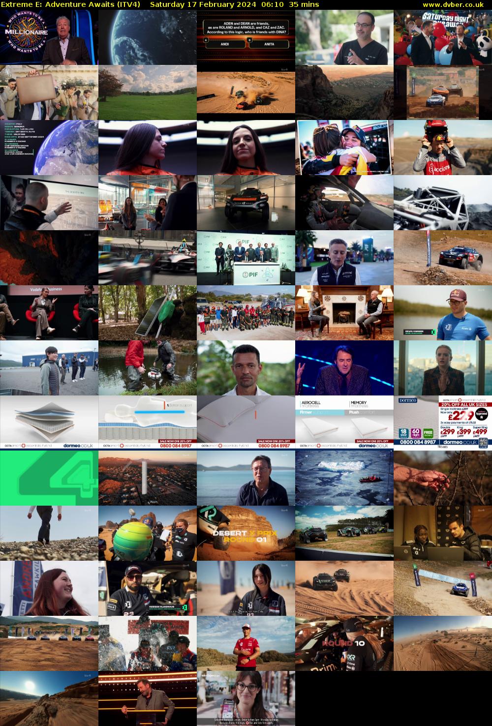 Extreme E: Adventure Awaits (ITV4) Saturday 17 February 2024 06:10 - 06:45
