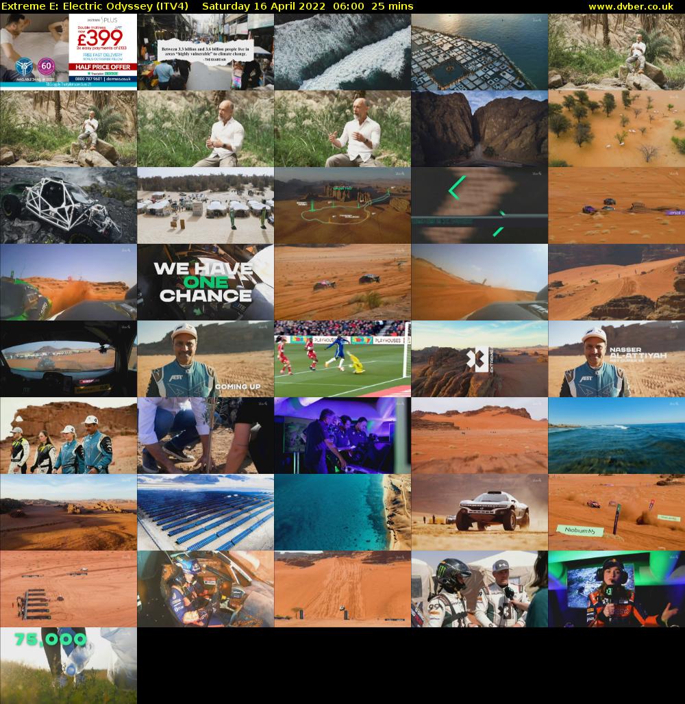 Extreme E: Electric Odyssey (ITV4) Saturday 16 April 2022 06:00 - 06:25