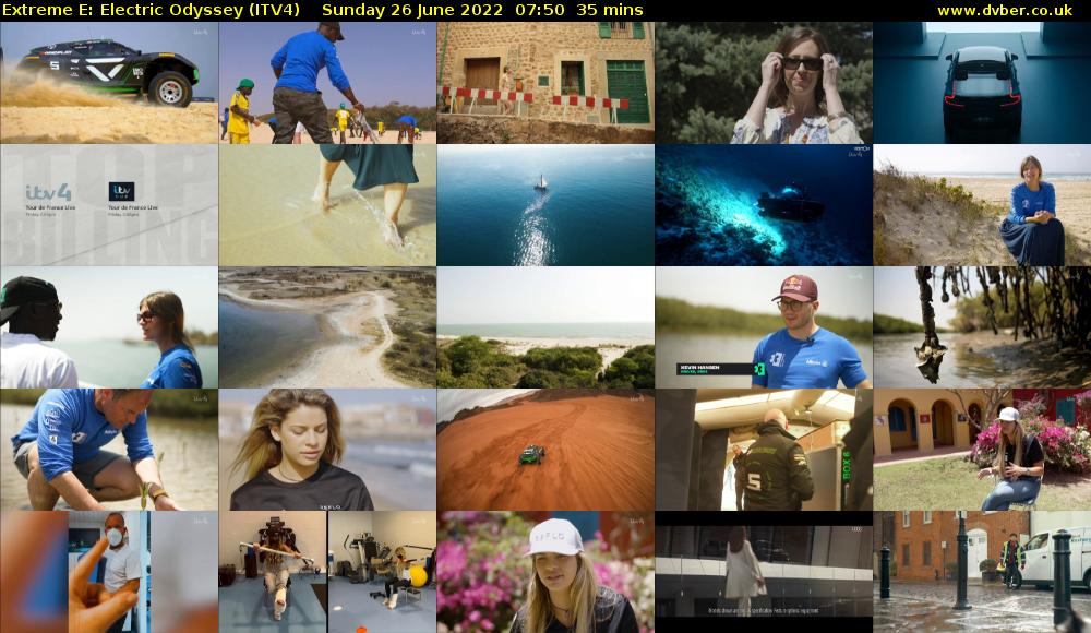 Extreme E: Electric Odyssey (ITV4) Sunday 26 June 2022 07:50 - 08:25