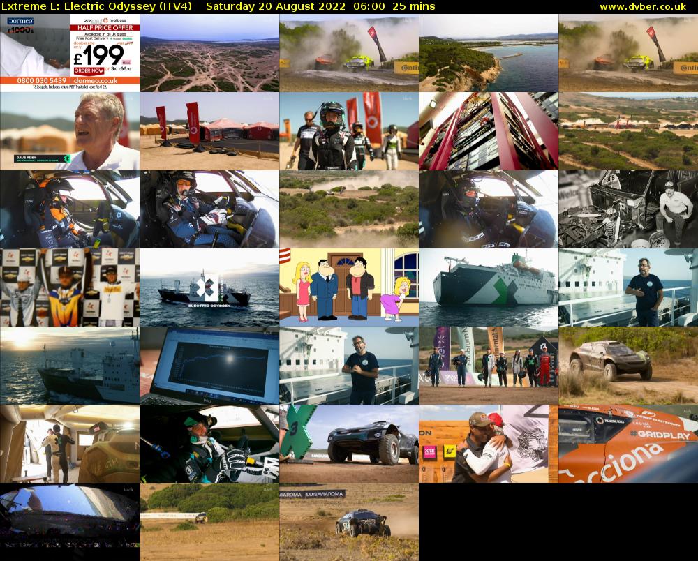 Extreme E: Electric Odyssey (ITV4) Saturday 20 August 2022 06:00 - 06:25