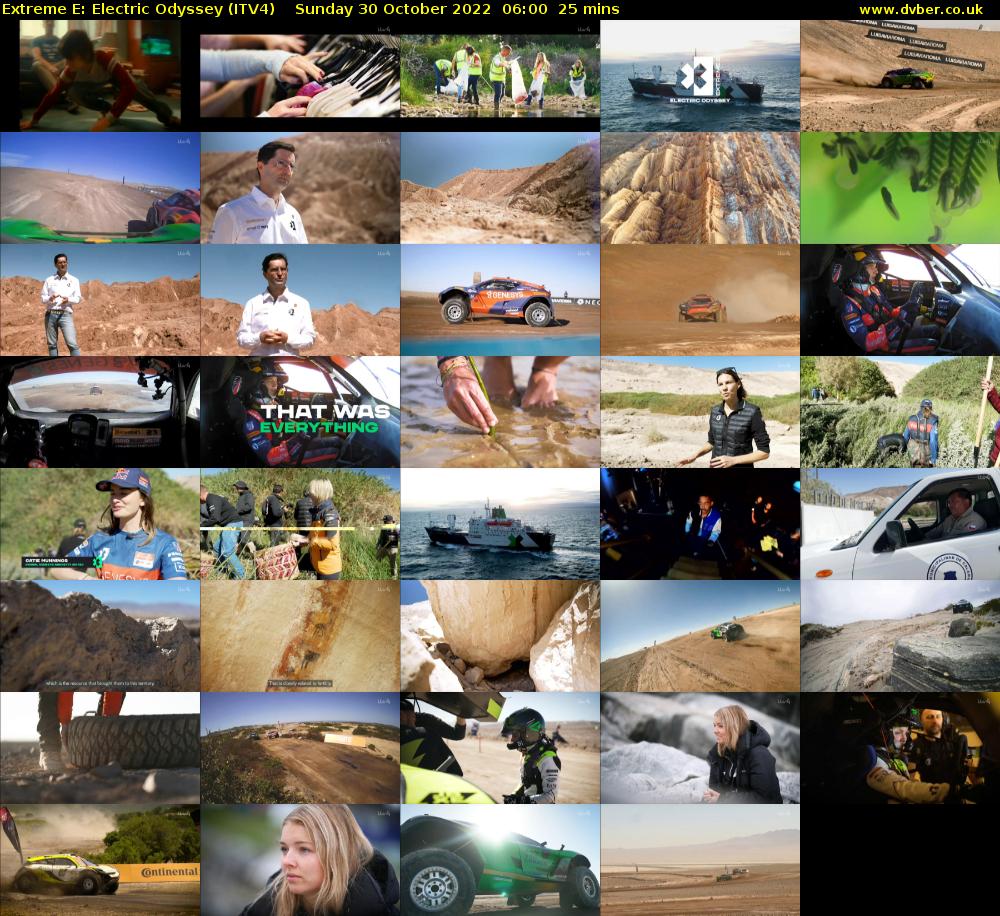 Extreme E: Electric Odyssey (ITV4) Sunday 30 October 2022 06:00 - 06:25