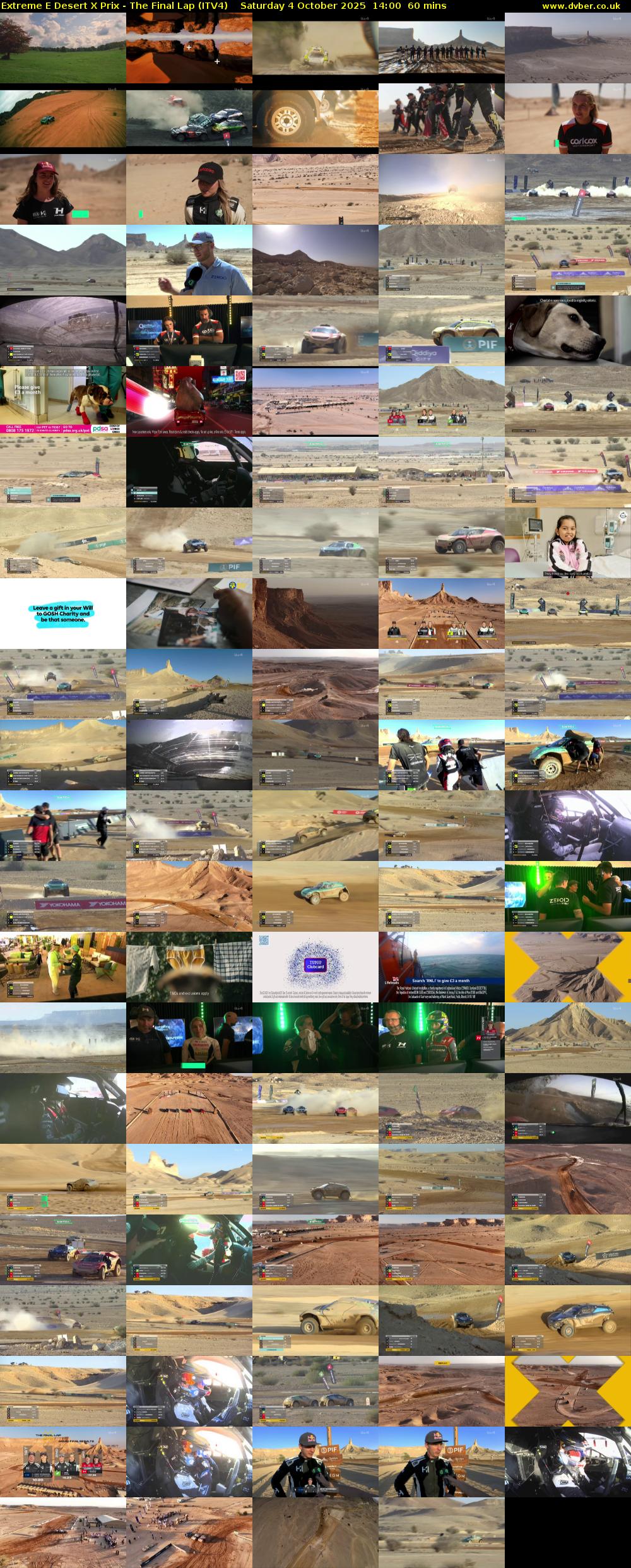 Extreme E Desert X Prix - The Final Lap (ITV4) Saturday 4 October 2025 14:00 - 15:00