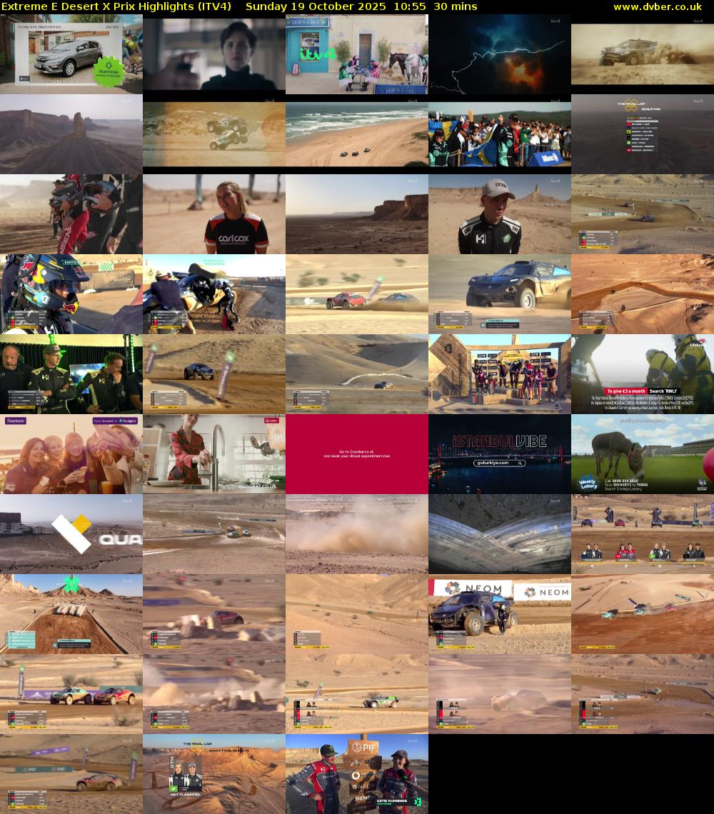 Extreme E Desert X Prix Highlights (ITV4) Sunday 19 October 2025 10:55 - 11:25