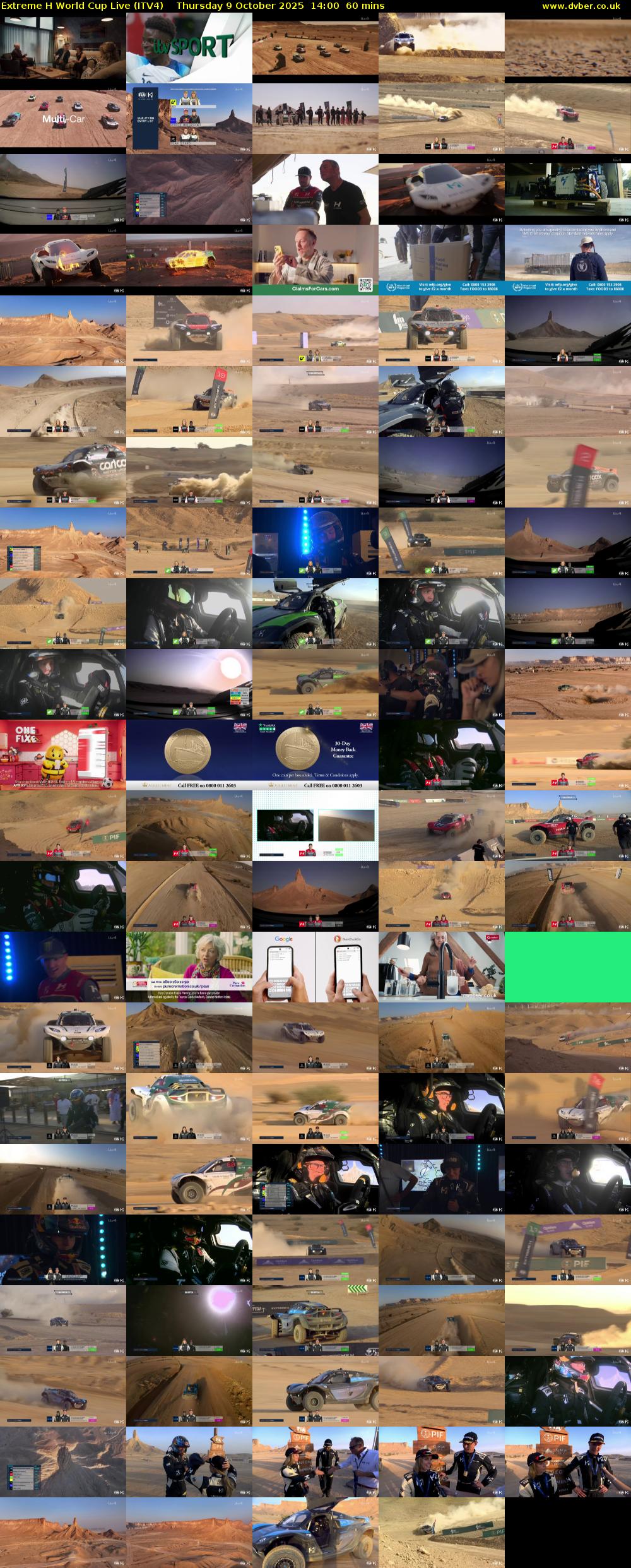 Extreme H World Cup Live (ITV4) Thursday 9 October 2025 14:00 - 15:00