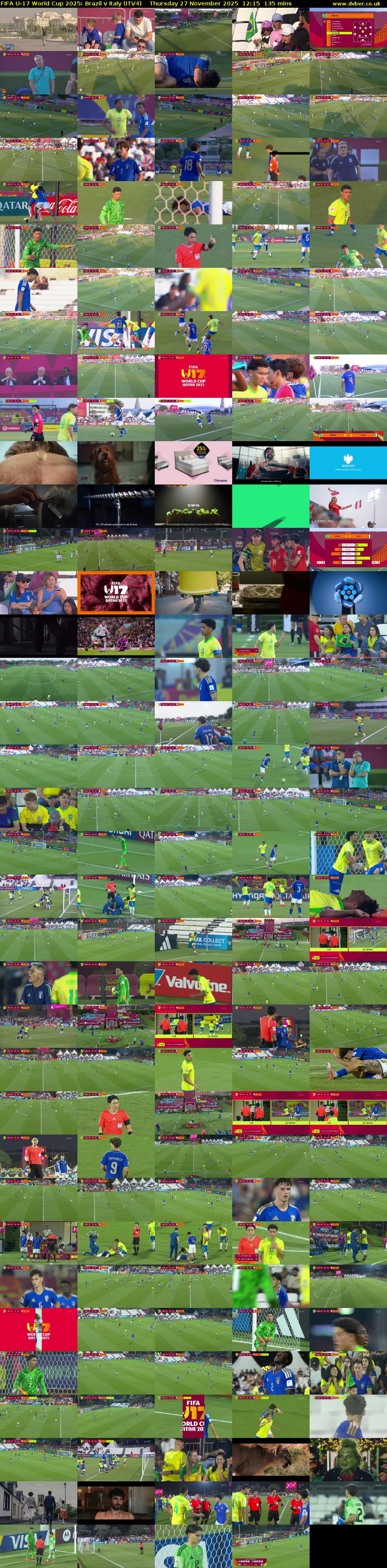FIFA U-17 World Cup 2025: Brazil v Italy (ITV4) Thursday 27 November 2025 12:15 - 14:30