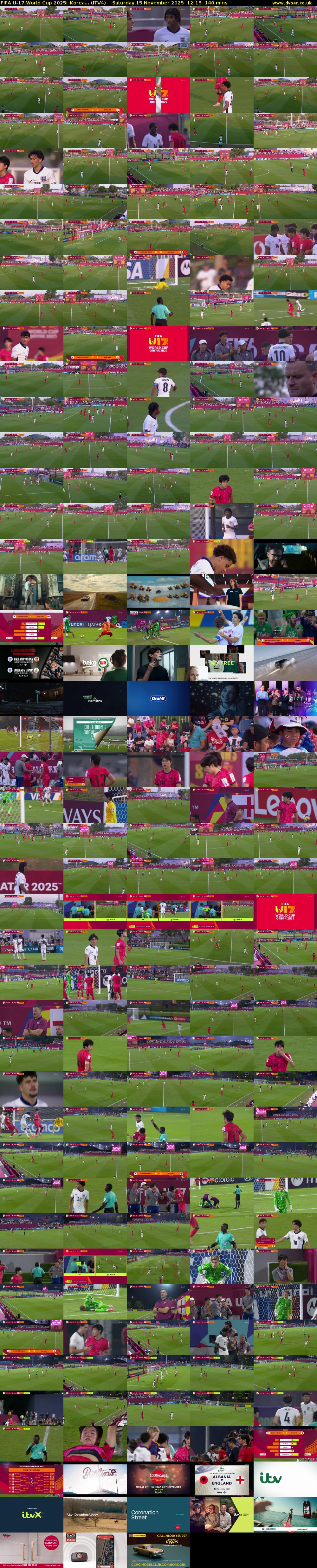 FIFA U-17 World Cup 2025: Korea... (ITV4) Saturday 15 November 2025 12:15 - 14:35