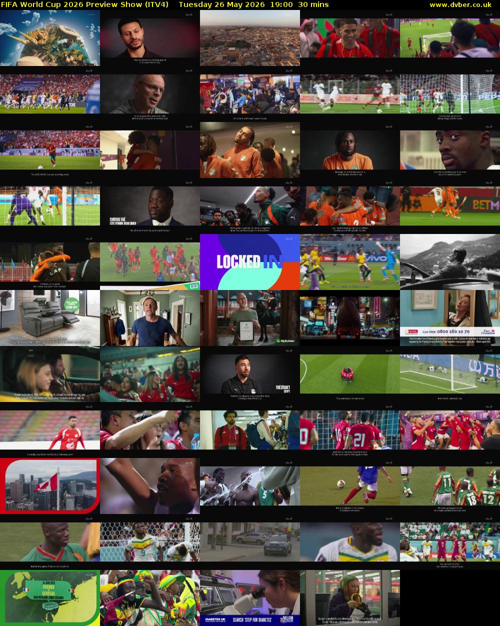 FIFA World Cup 2026 Preview Show (ITV4) Tuesday 26 May 2026 19:00 - 19:30