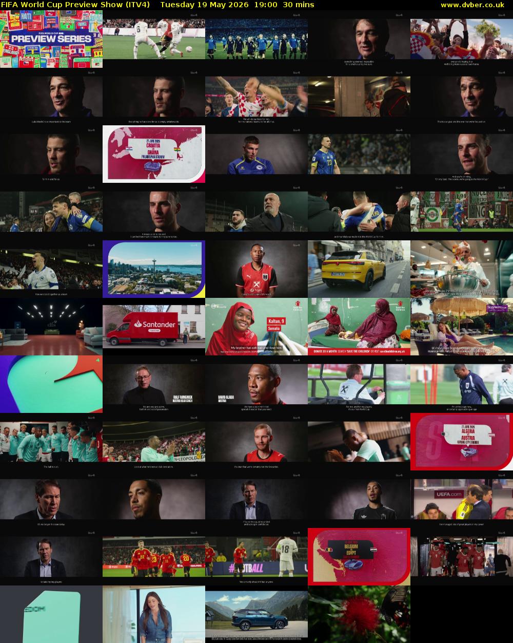 FIFA World Cup Preview Show (ITV4) Tuesday 19 May 2026 19:00 - 19:30