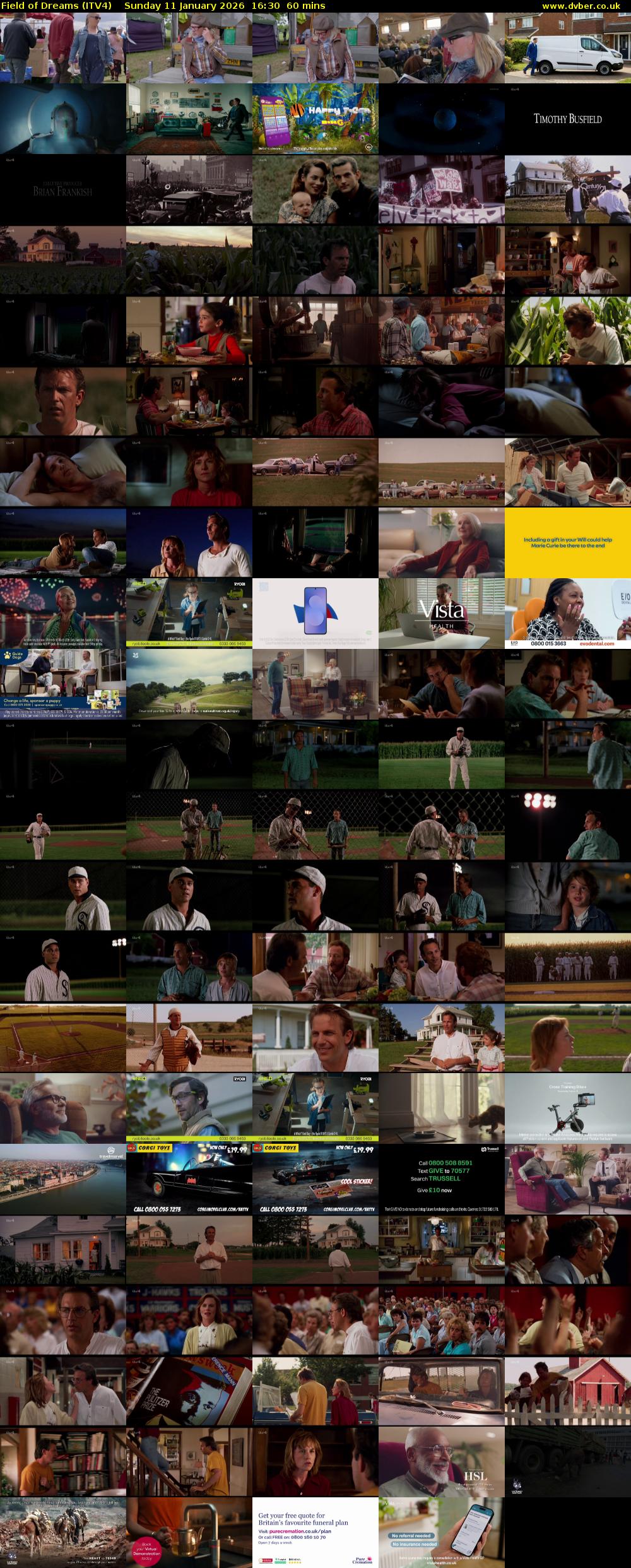 Field of Dreams (ITV4) Sunday 11 January 2026 16:30 - 17:30