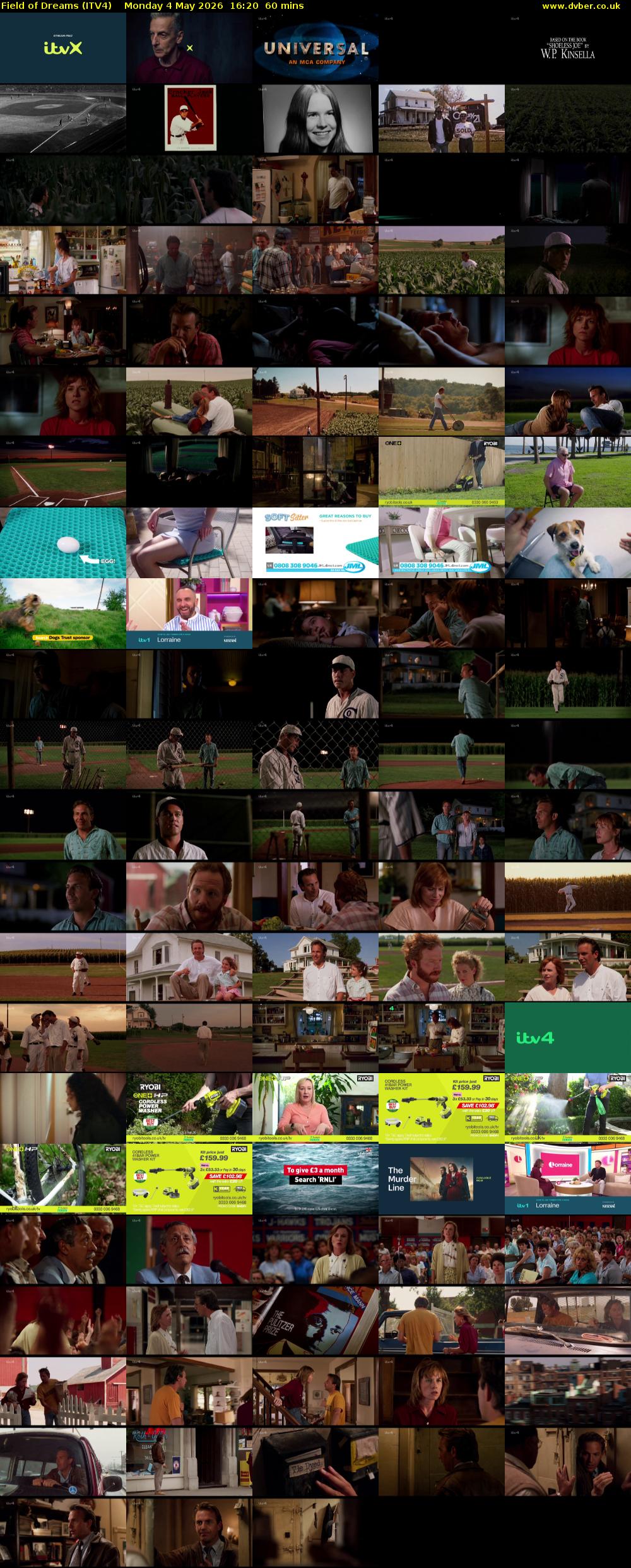 Field of Dreams (ITV4) Monday 4 May 2026 16:20 - 17:20