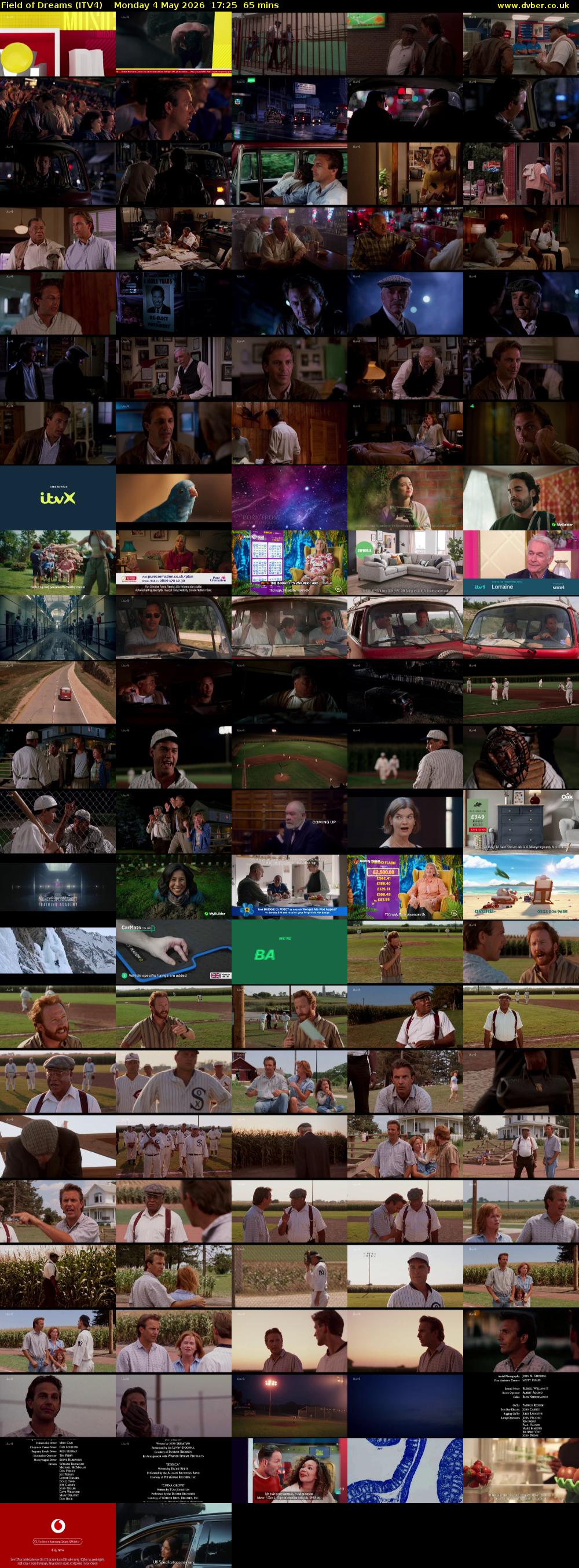 Field of Dreams (ITV4) Monday 4 May 2026 17:25 - 18:30