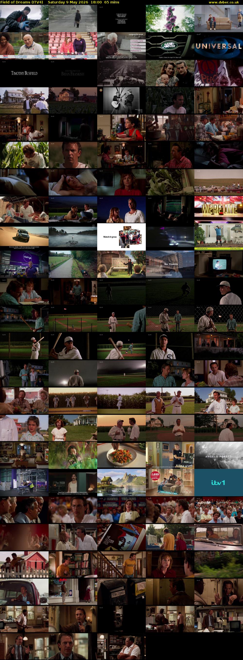Field of Dreams (ITV4) Saturday 9 May 2026 18:00 - 19:05