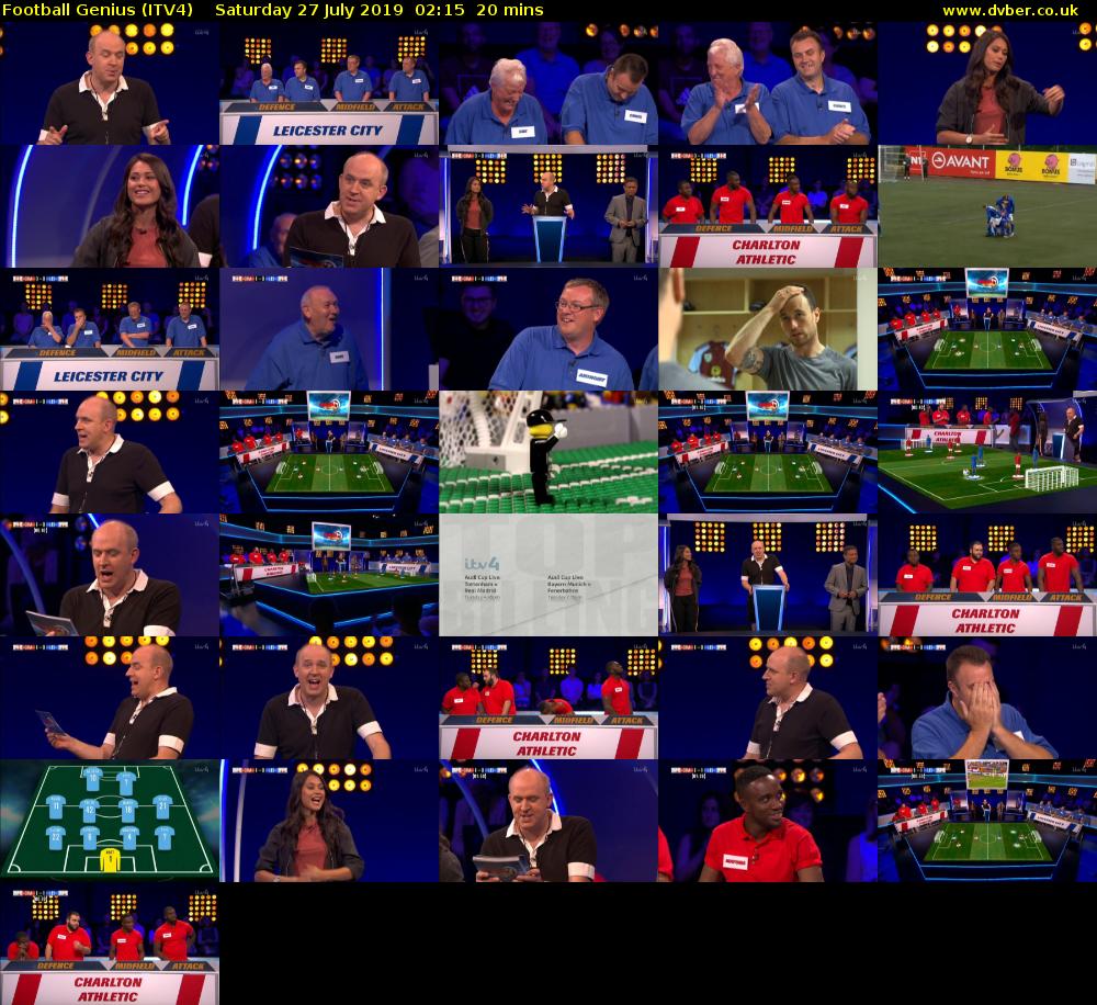 Football Genius (ITV4) Saturday 27 July 2019 02:15 - 02:35