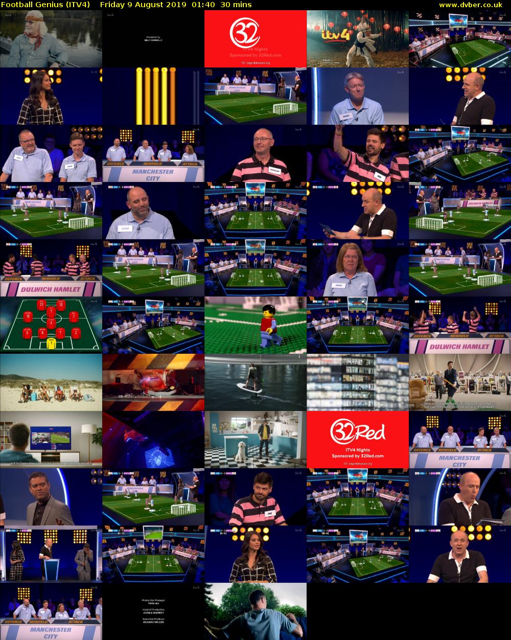 Football Genius (ITV4) Friday 9 August 2019 01:40 - 02:10