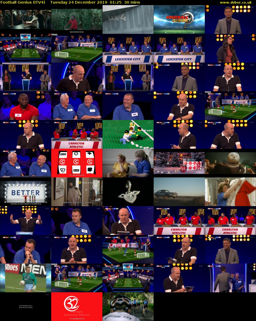 Football Genius (ITV4) Tuesday 24 December 2019 01:25 - 01:55