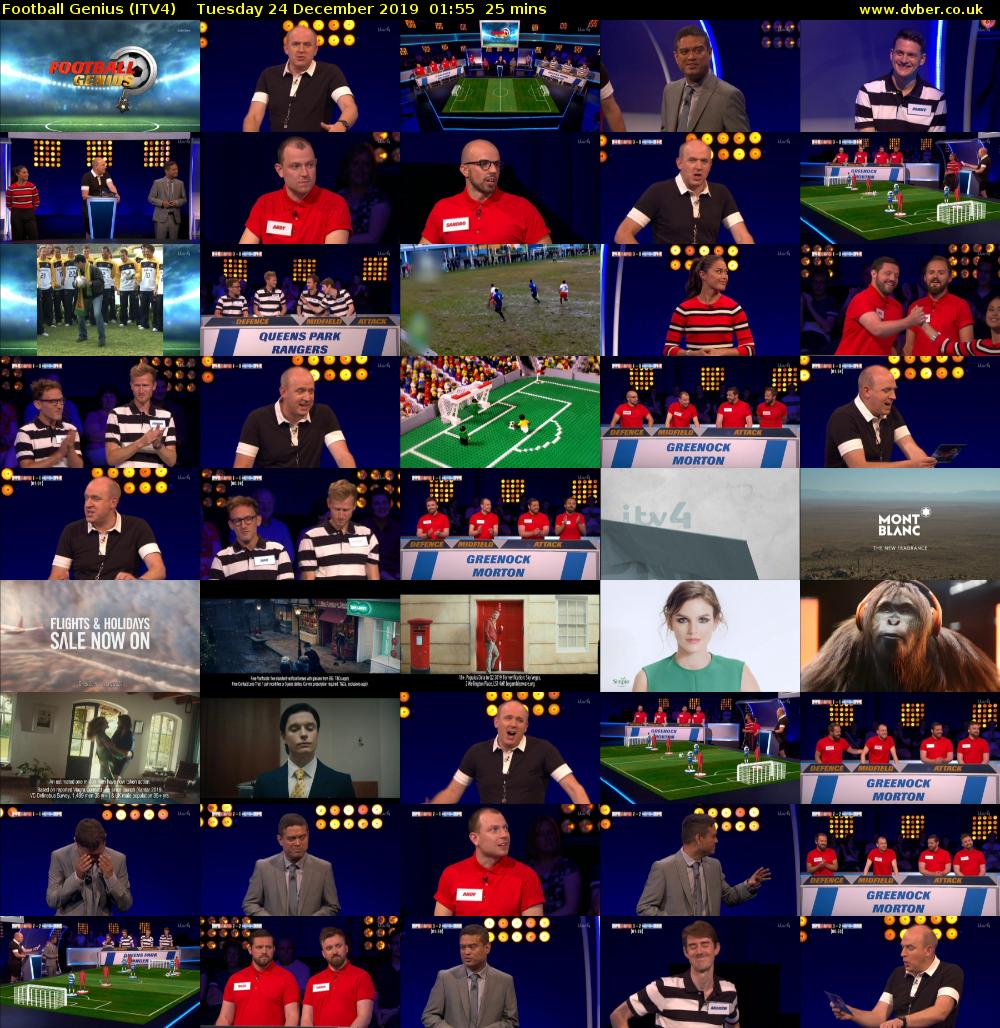Football Genius (ITV4) Tuesday 24 December 2019 01:55 - 02:20