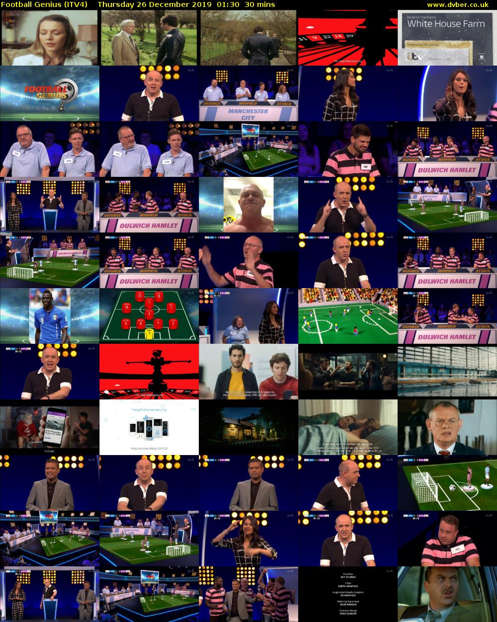 Football Genius (ITV4) Thursday 26 December 2019 01:30 - 02:00