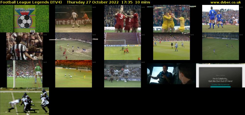 Football League Legends (ITV4) Thursday 27 October 2022 17:35 - 17:45