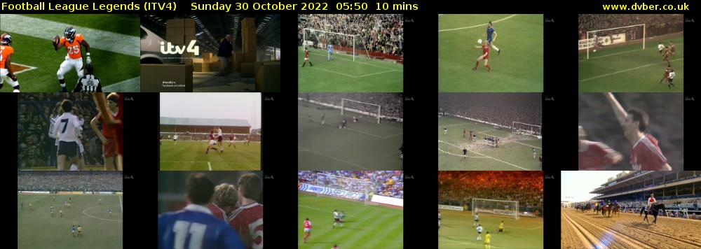 Football League Legends (ITV4) Sunday 30 October 2022 05:50 - 06:00