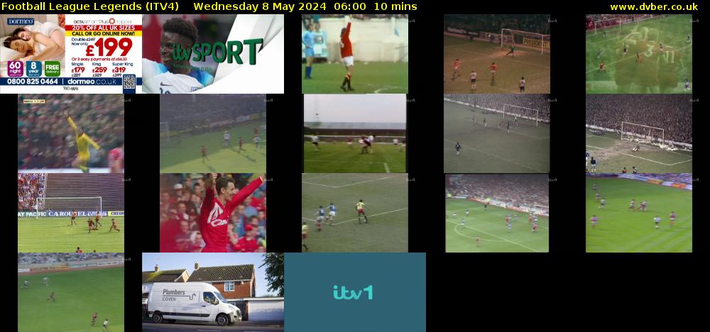 Football League Legends (ITV4) Wednesday 8 May 2024 06:00 - 06:10
