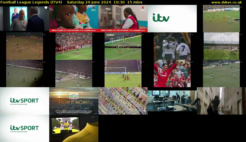 Football League Legends (ITV4) Saturday 29 June 2024 10:30 - 10:45