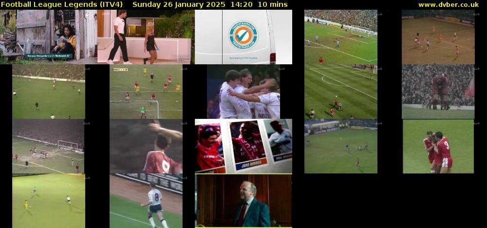 Football League Legends (ITV4) Sunday 26 January 2025 14:20 - 14:30