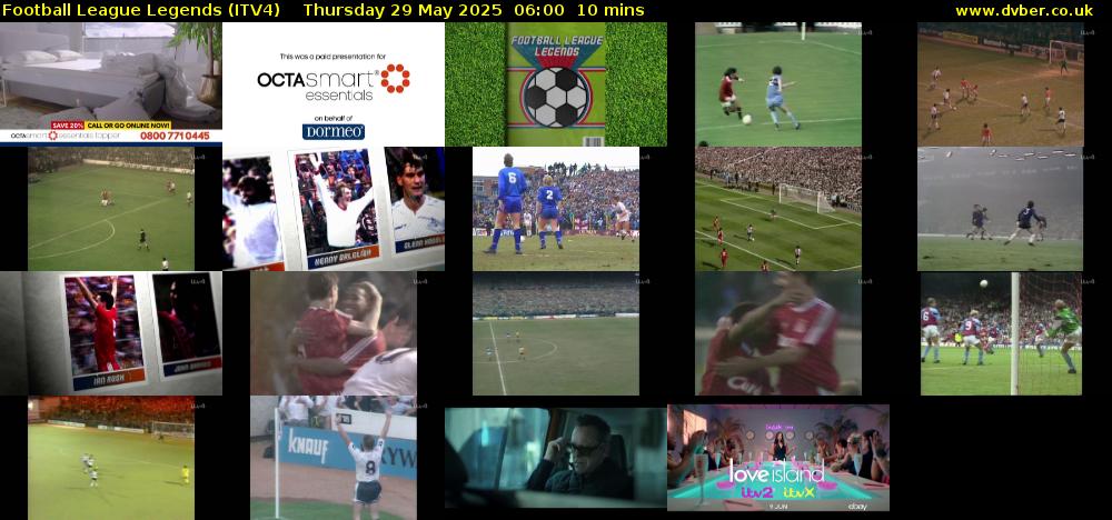 Football League Legends (ITV4) Thursday 29 May 2025 06:00 - 06:10