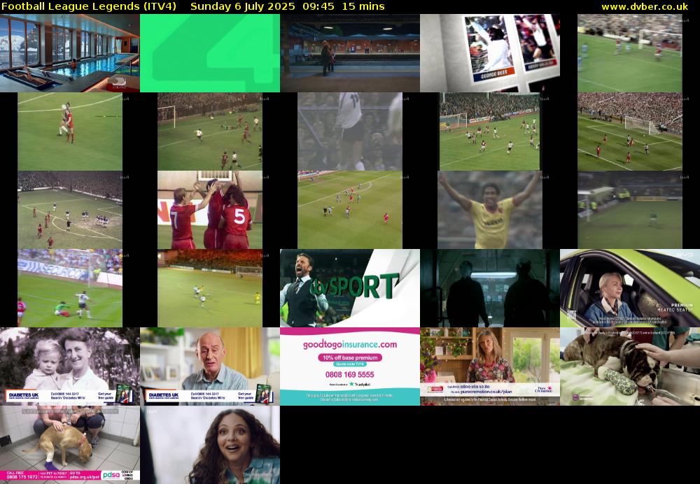 Football League Legends (ITV4) Sunday 6 July 2025 09:45 - 10:00