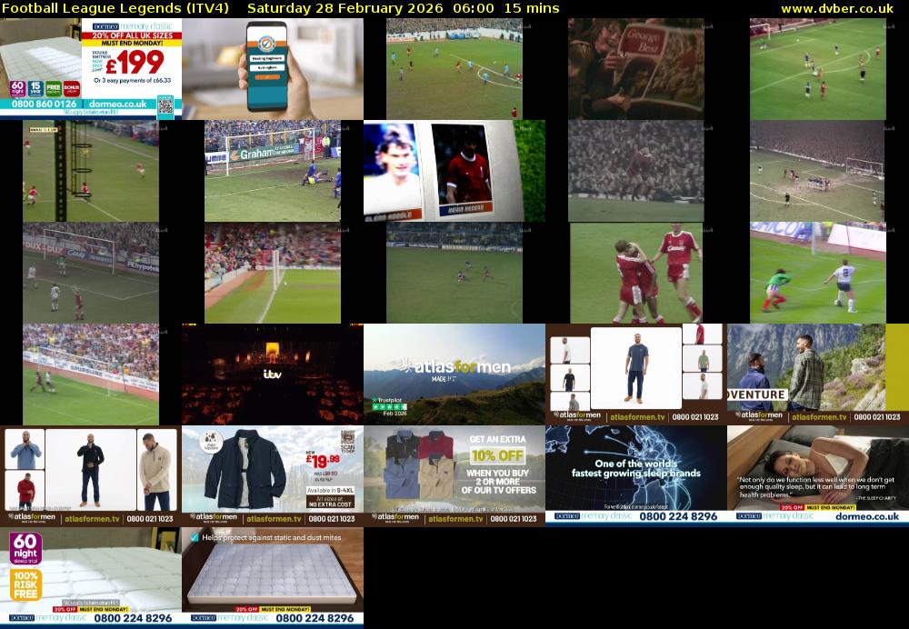 Football League Legends (ITV4) Saturday 28 February 2026 06:00 - 06:15